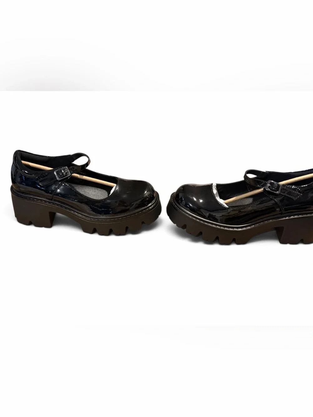 Dream Pairs Black Patent Mary Jane Platform Heels